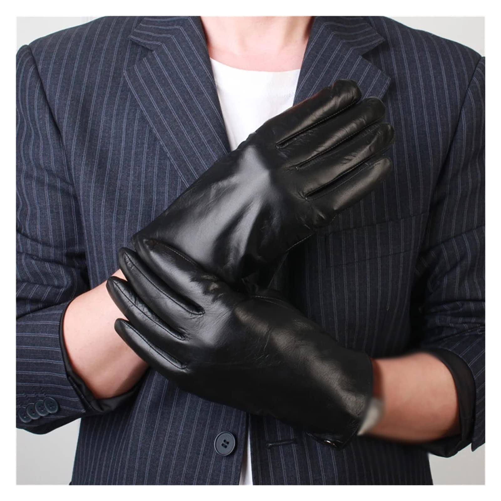 Guantes al aire libre para hombre activos en invierno con protección de cuero grueso
