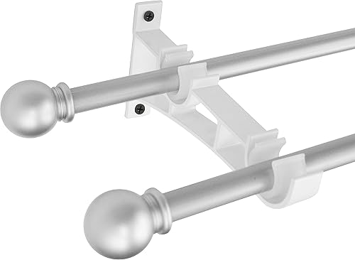 Miniatura 7 de AddGrace Paquete de 4 soportes de barra de cortina dobles para cortinas de aleación de aluminio resistentes