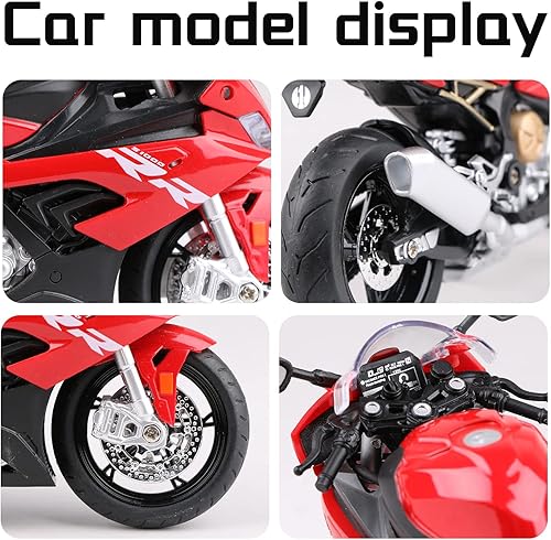 Miniatura 5 de COOLPUR Modelo de motocicleta fundido a presión para S1000RR, modelo de motocicleta realista, juguete o colección de moto para niños a escala 1:12