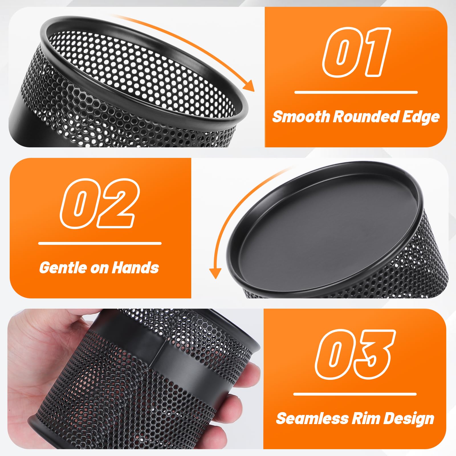 Segarty Stifthalter für den Schreibtisch, 12 Stück, schwarzer Stiftebecher, Metall, Schreibtisch-Stifte-Organizer, 8,4 x 9,9 cm, Stiftehalter für Bürobedarf, Organisation, Schule, Klassenzimmer