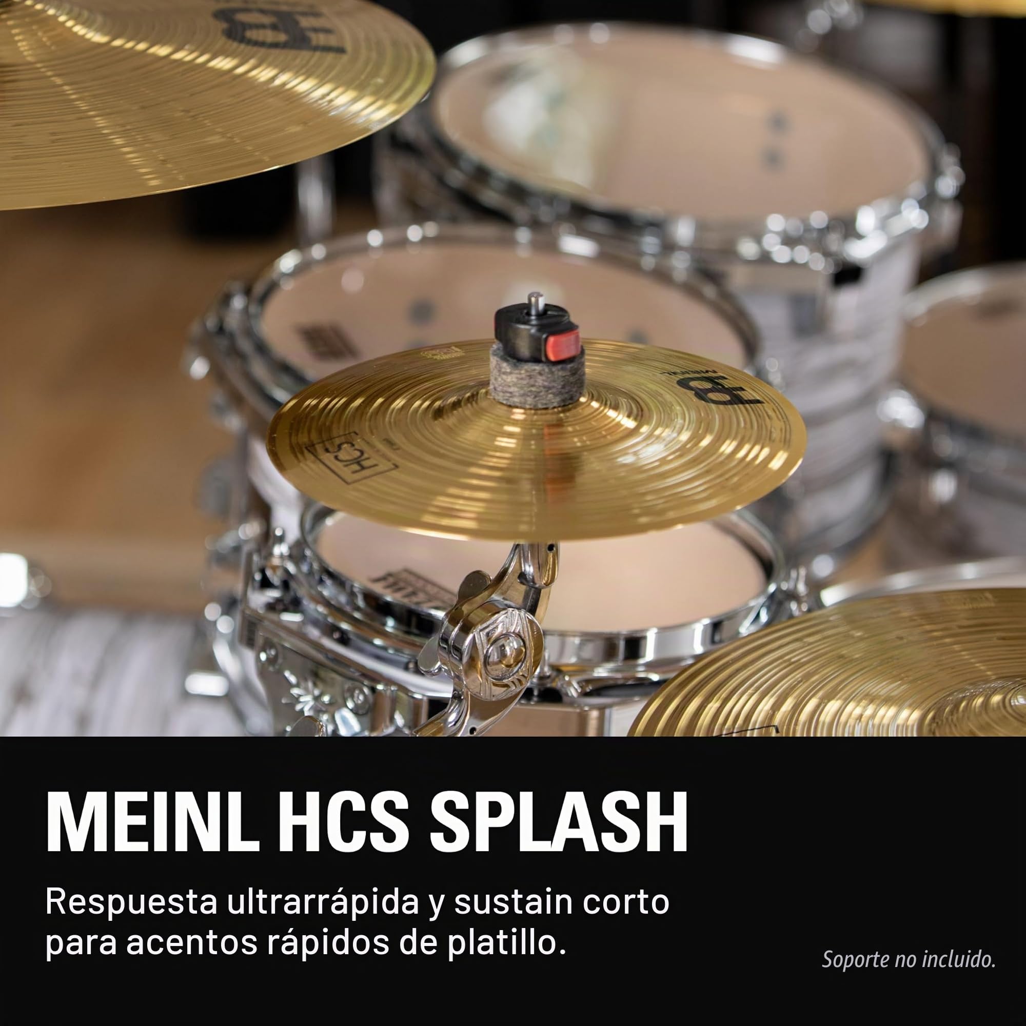 Meinl Cymbals HCS Plato Splash de 8 pulgadas (20,32cm) Platillos de Batería – Latón, Acabado Tradicional (HCS8S)