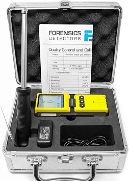 Hydrogen Gas Analyzer by Forensics | USA NIST Calibration | High H2 Range: 0-40,000ppm | Resolution: 1ppm | Built-in Pump & 4ft Probe |