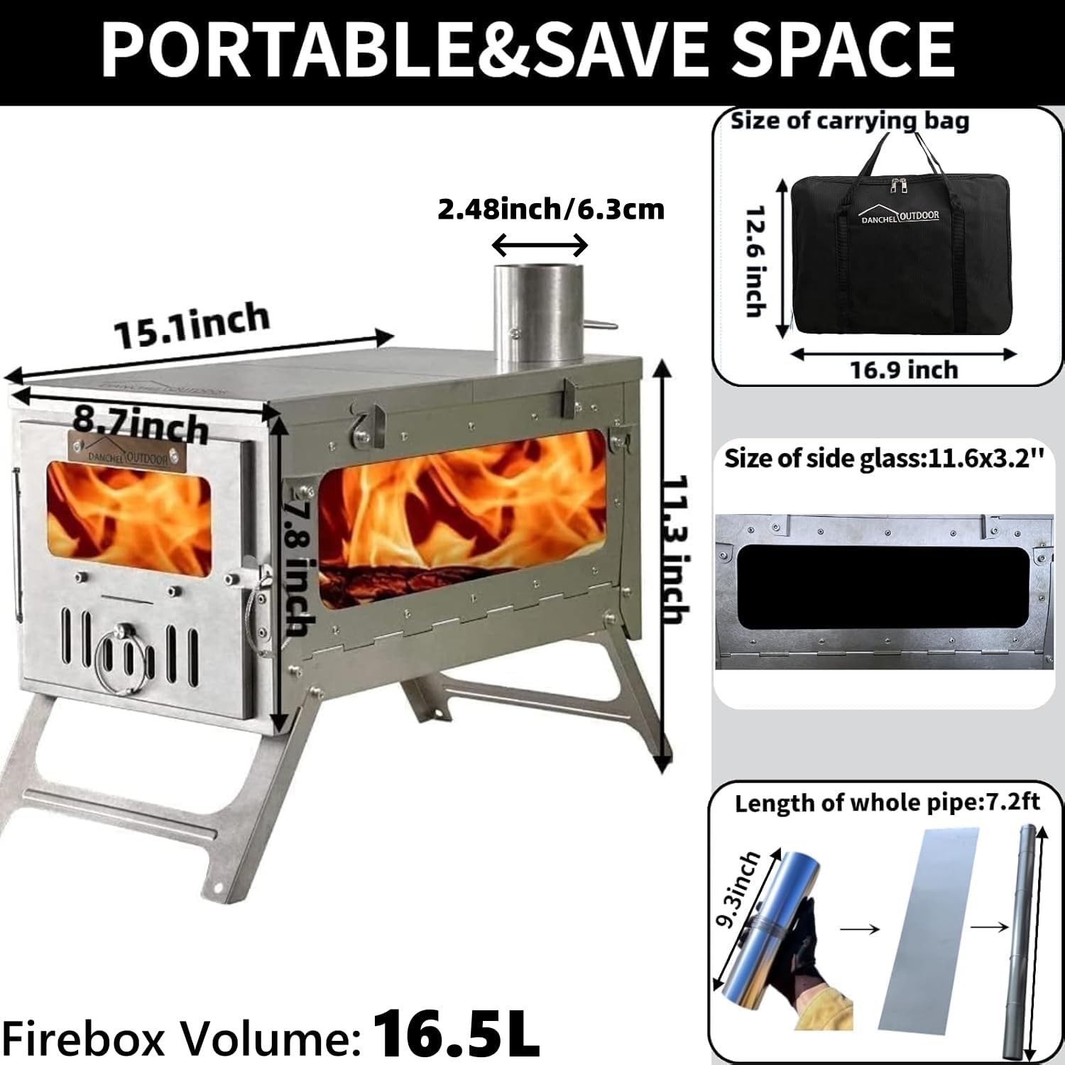 DANCHEL OUTDOOR 折りたたみ ストーブ アウトドア 薪ストーブ Amazon.co.jp: DANCHEL OUTDOOR 小型 キャンプ 薪ストーブ
