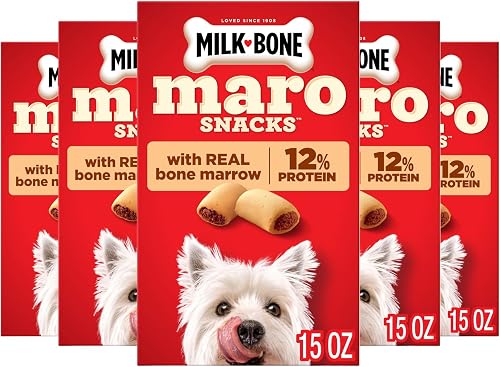 Milk-Bone MaroSnacks Small Dog Treats with Real Bone Marrow, 6 Boxes
