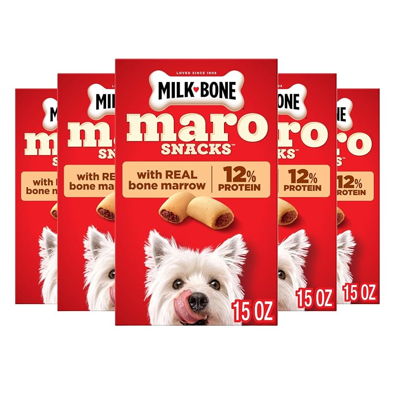 Petiscos para cães pequenos Milk-Bone MaroSnacks com tutano bovino real, 6 caixas de 425 g