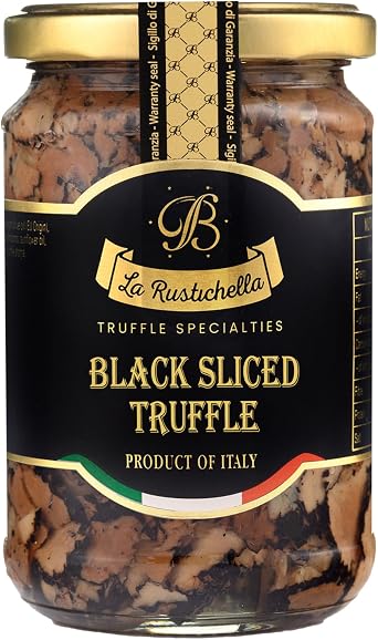 La Rustichella - Black Sliced Truffle 280gr - 100% Made in Italy | Vegan, Gluten-Free, Cholesterol-Free