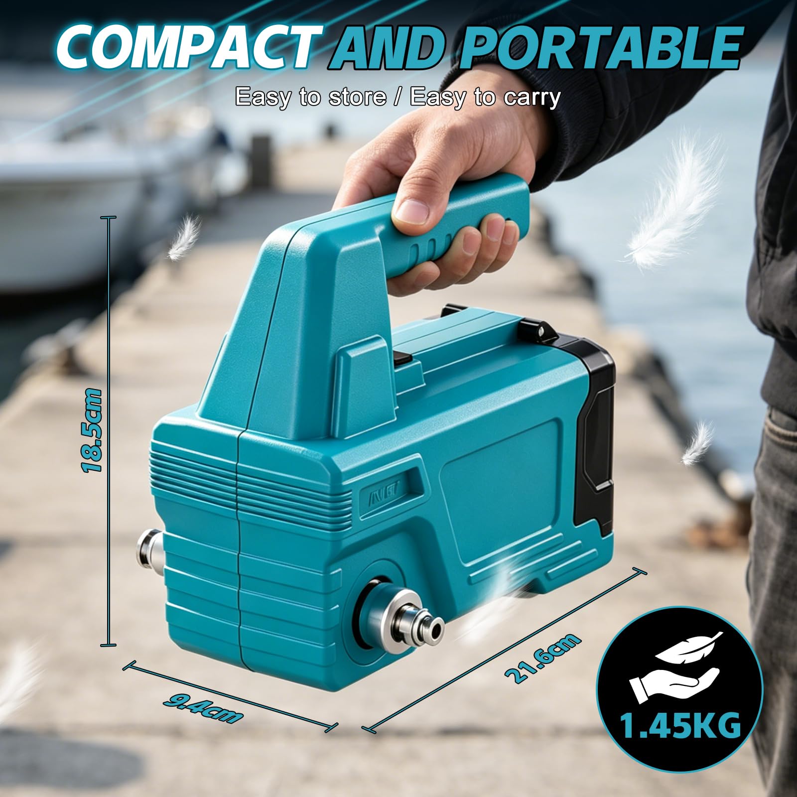 Pompa Travaso Olio Elettrica Compatibile con Makita 18V (Senza Batteria e Caricatore), 120W 300 GPH, Pompa Autoadescante Portatile per Olio Motore e Olio Cambio