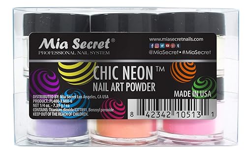 Mia Secret - Colección de polvo acrílico para uñas polímero Marry ME 6 piezas