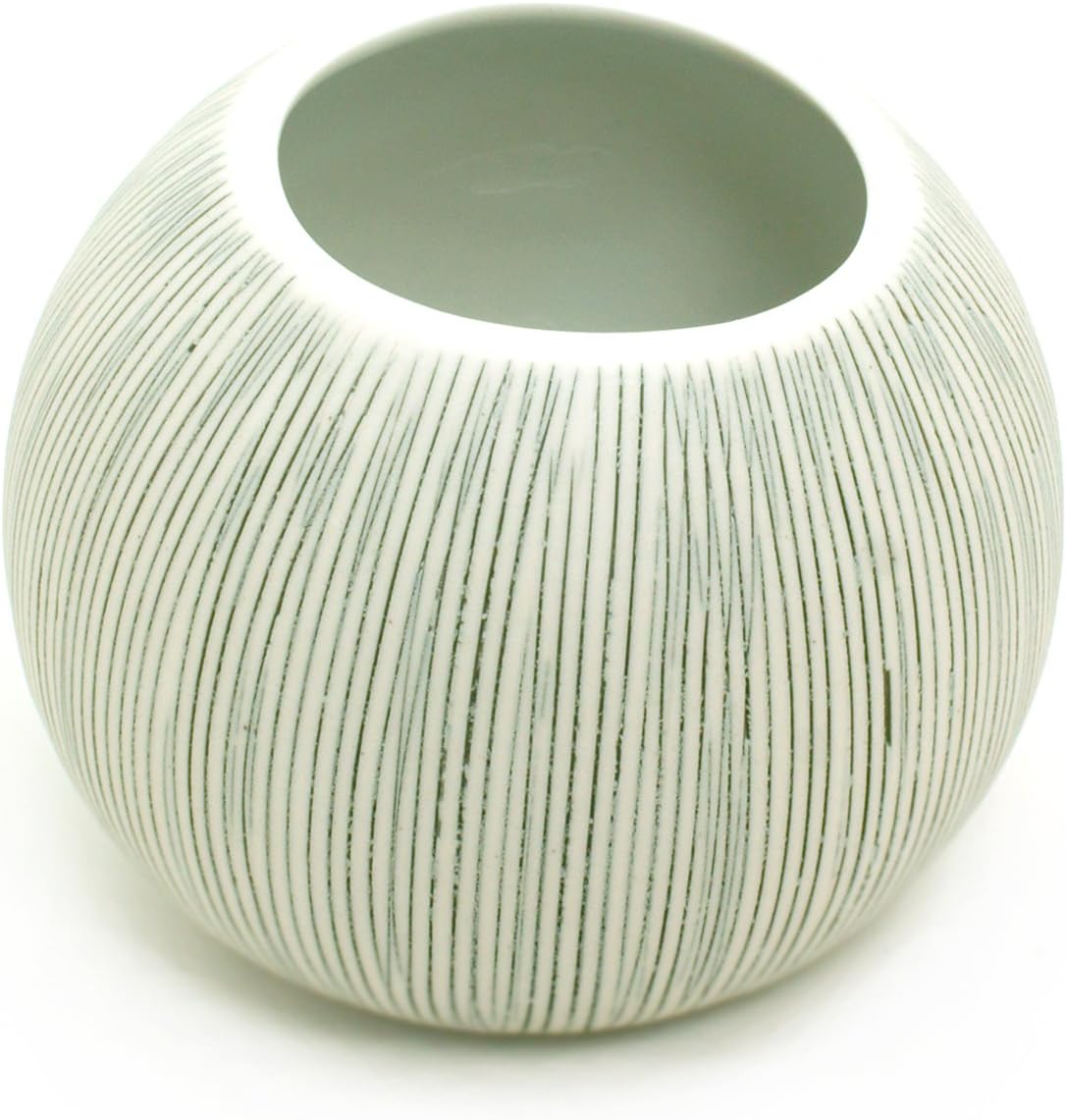 Handmade White Porcelain Ceramic Flower Pots/Planter Pots Pettra Small: Black Stripes