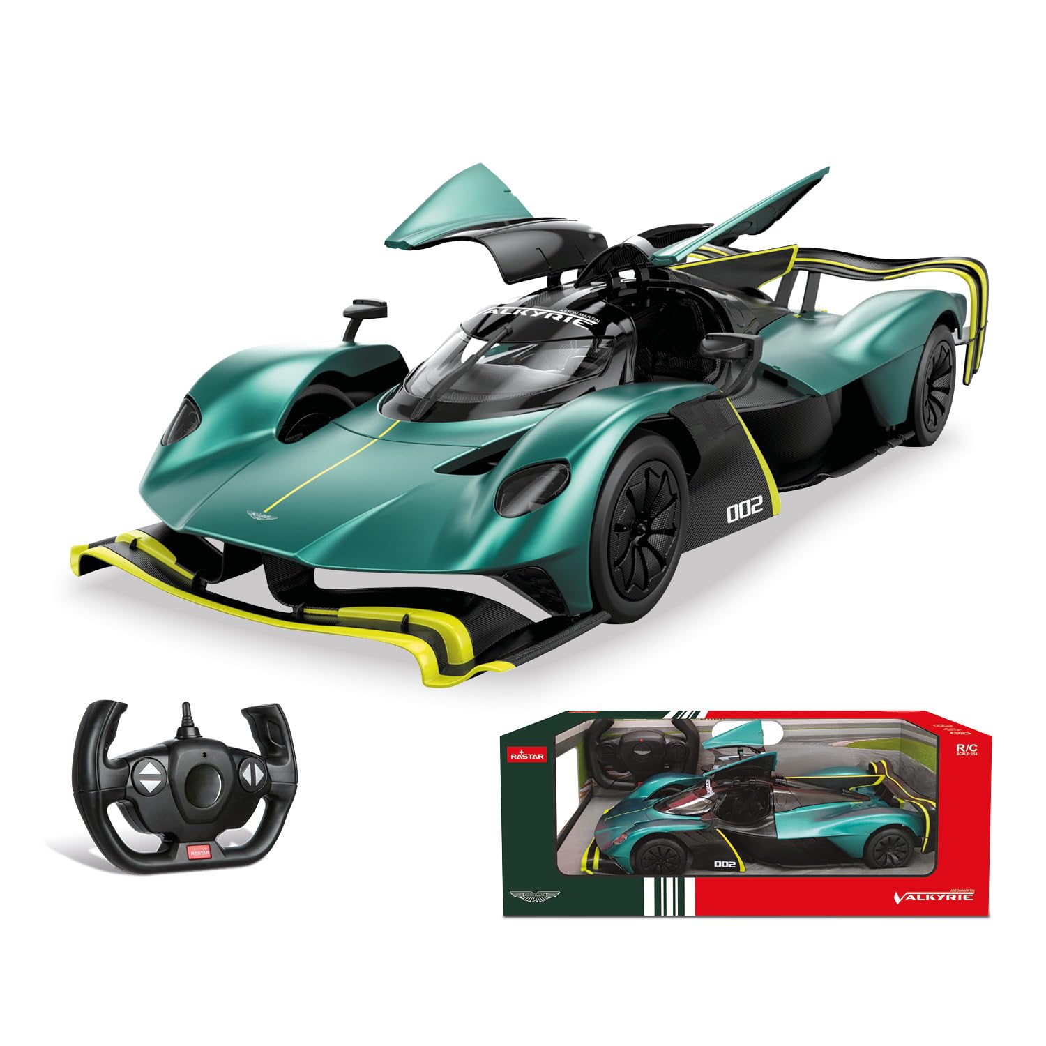 Mondo Motors Aston Martin Valkyrie Amr Pro, Modelo a Escala 1:14, hasta 10 Km/h de Velocidad, Coche de Juguete para niños 63793