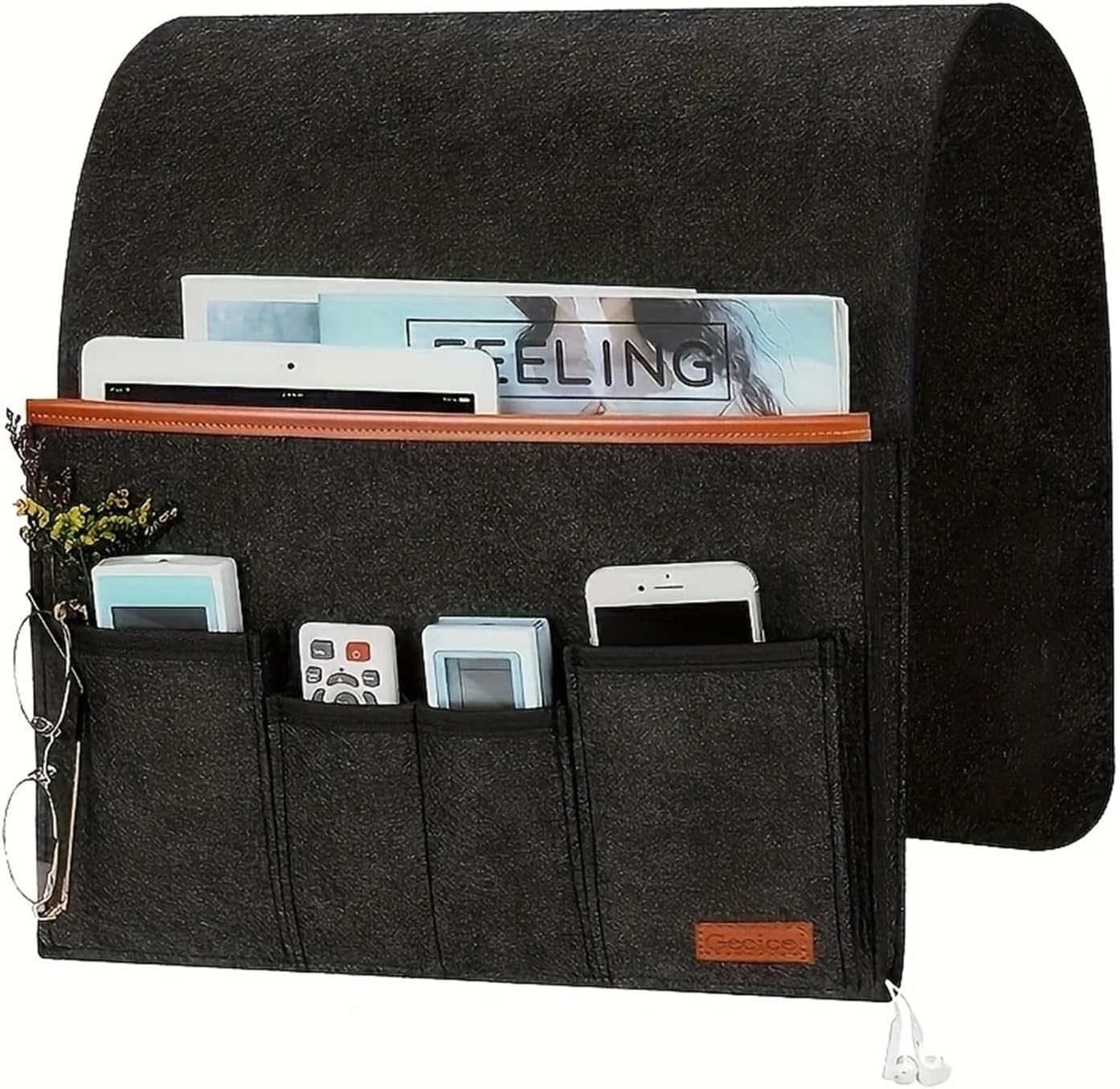 ZQINGQING Sofa Arm Tray Felt Hanging Organizer For Bedside & Dorm Rooms - Multi-Pocket Storage Pouch(Color5)
