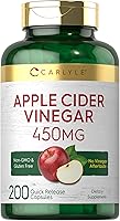 Vista 1 de Carlyle Cápsulas de vinagre de sidra de manzana 450 mg 200 píldoras Suplemento sin OMG, sin gluten