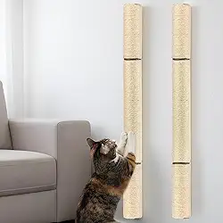 AceOrbit 2 arranhadores de 76 cm para gatos montados na parede, haste de sisal, móveis para gatos internos, mastro de escalada alto e resistente para gatos grandes