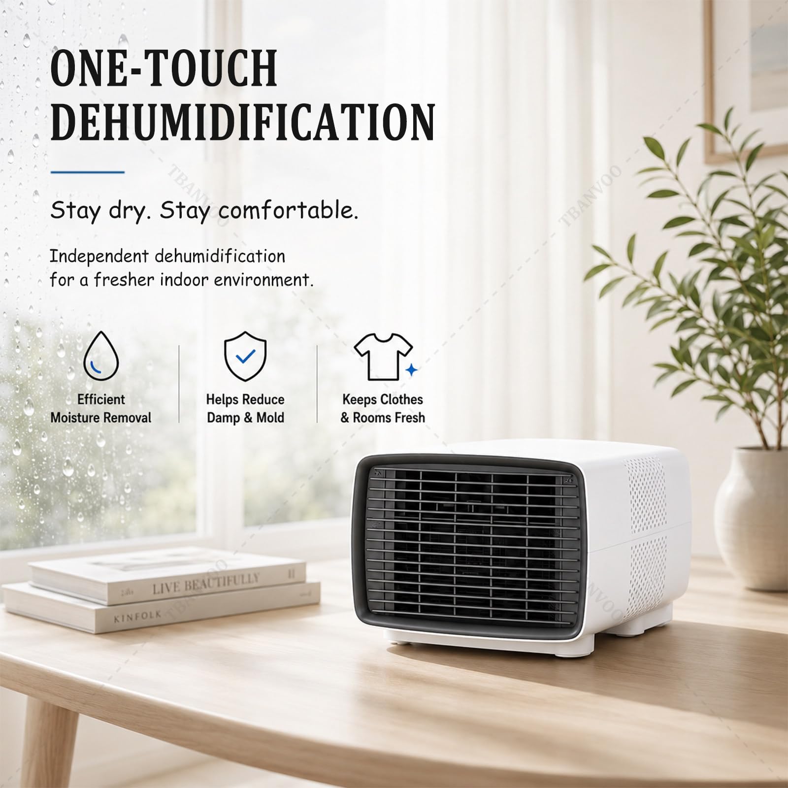 3000BTU Aire Acondicionado Portátil, 280W Bajo Consumo, Enfría, Ventila y Deshumidifica, Pantalla Táctil Inalámbrica, Ultra-Silencioso para Caravana, Camping y Estudio de Cocina