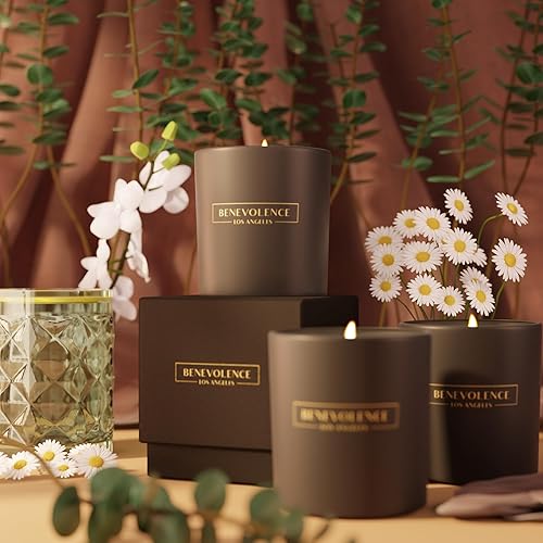 Vista 43 de Vela perfumada de rosa y sándalo para hombres y mujeres, con un fuerte aroma para el hogar, 6 onzas, 35 horas, velas de soja, velas de aromaterapia