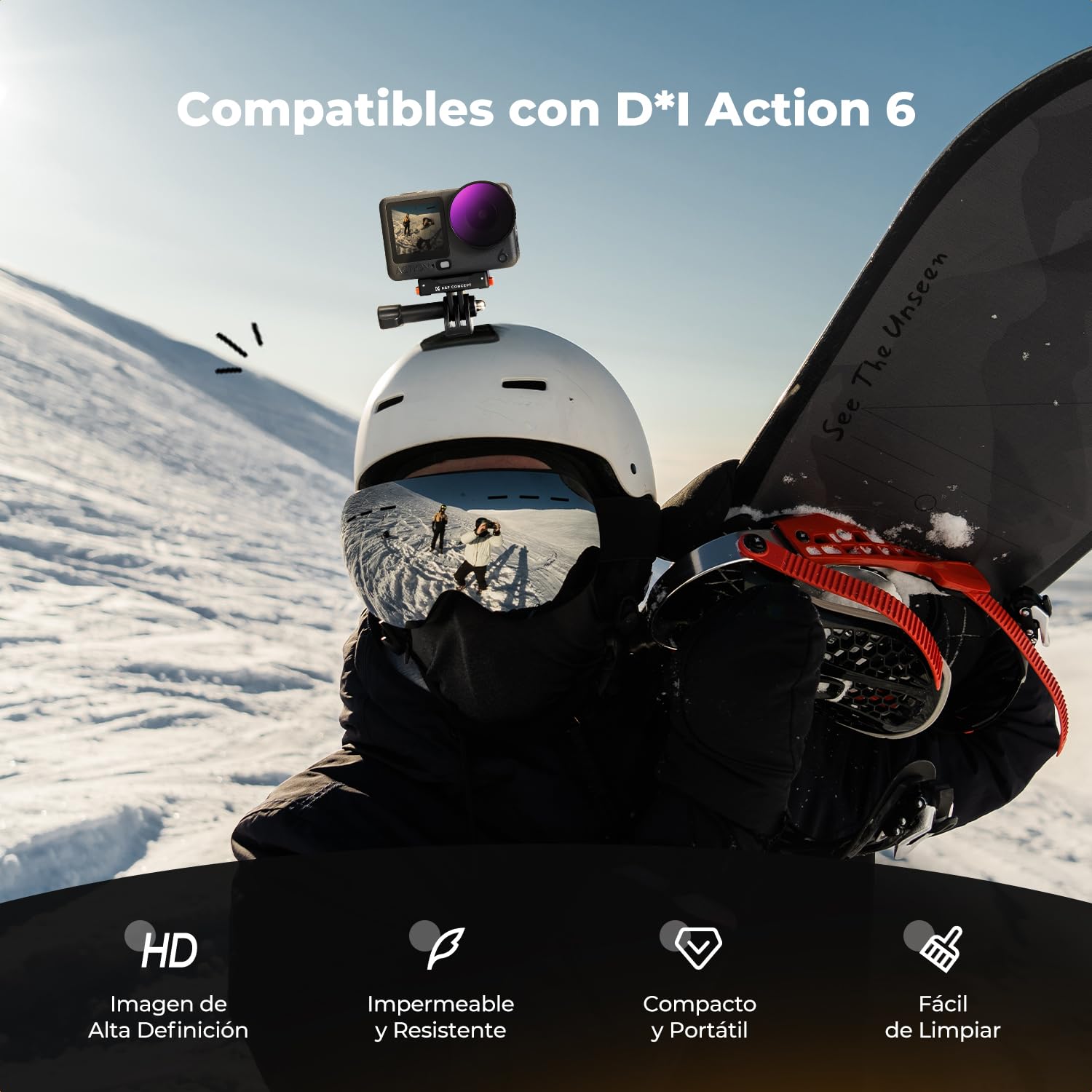 K&F CONCEPT Kit de 6 Filtros HD Compatible con dji Osmo Action 6, Filtros CPL ND8 ND16 ND32 ND64 Black Diffusion 1/4 Polarizador Reducción de Luz Vidrio Óptico HD con Revestimiento Nano Multicapa