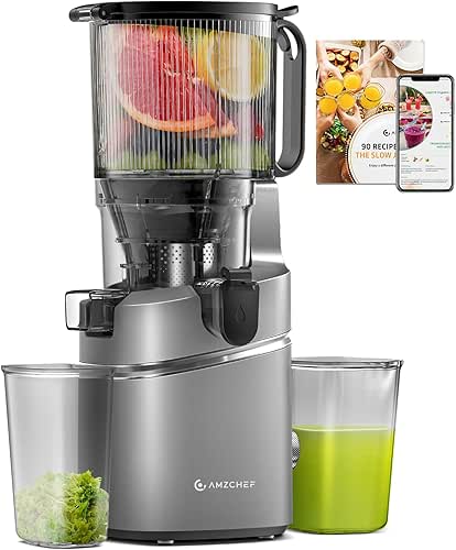 AMZCHEF Juicer Machines, 5.8" Extra Self-Feeding Cold Press Juicer for