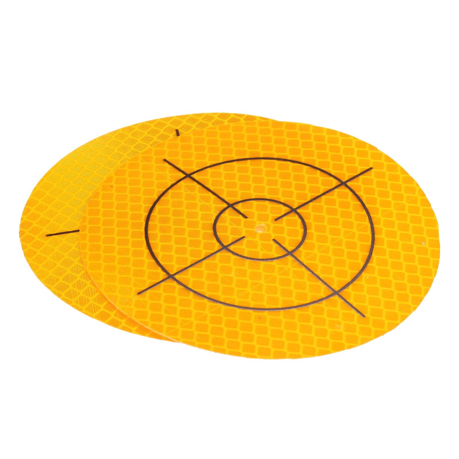sourcing map 2pcs Survey Reflector Sheets 100mm x 100mm Self-Adhesive Surveying Target Mark Sticker Total Station Round Reflective Sheet Tape for Ship Inspection Tunnel Measure, Yellow