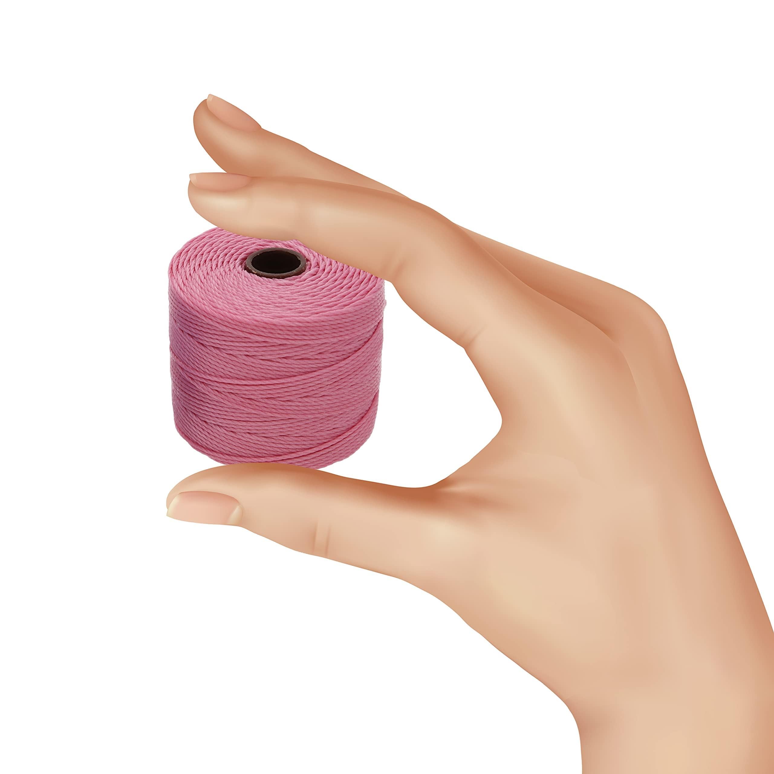 Beadsmith S-LON Superlon #18 Twisted Nylon Bead Cord 77 Yard Spool Bobbin Pink by