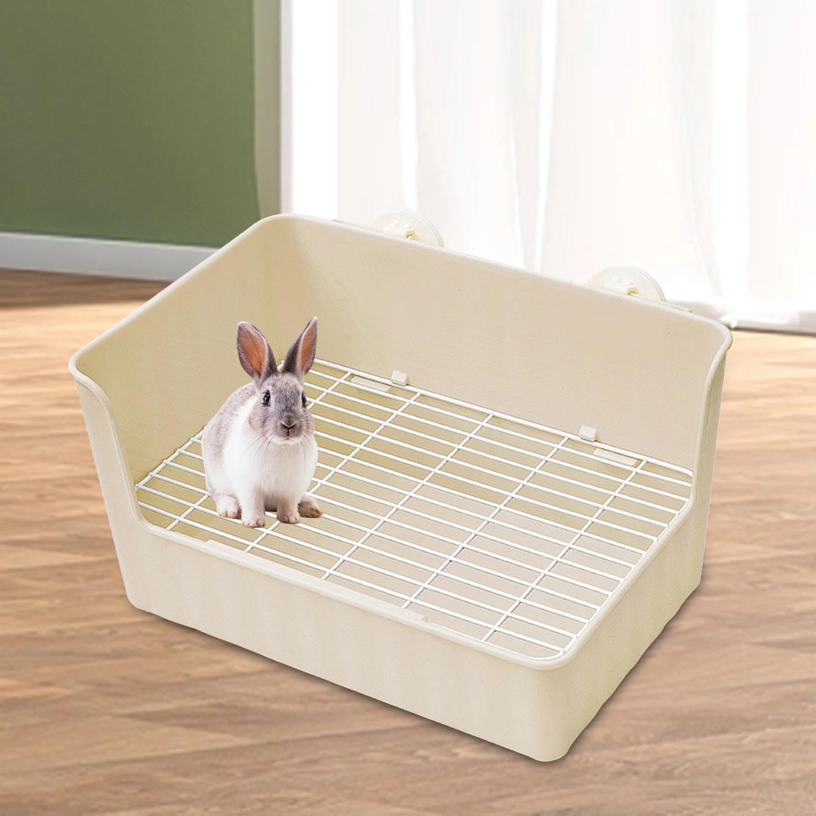 F Fityle Bac à litière pour Lapin Potty Trainer Tray Literie Box Cage WC Bunny Toilet Box Pet Pan pour Petits Animaux, Chinchilla, Furet, Chats d'intérieur, Brun