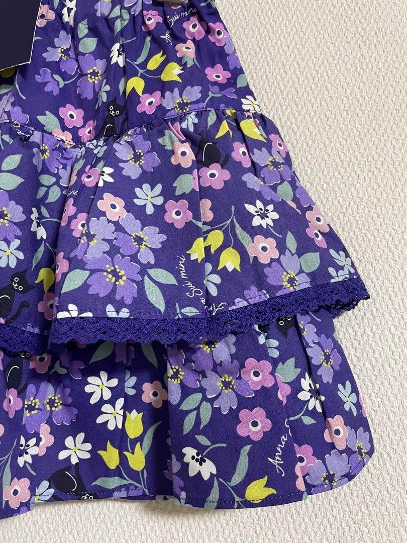 新品　未使用　アナスイミニ　キュロットパンツ　130 アナスイミニ ショートパンツ キュロット 130 花柄刺繍 - メルカリ