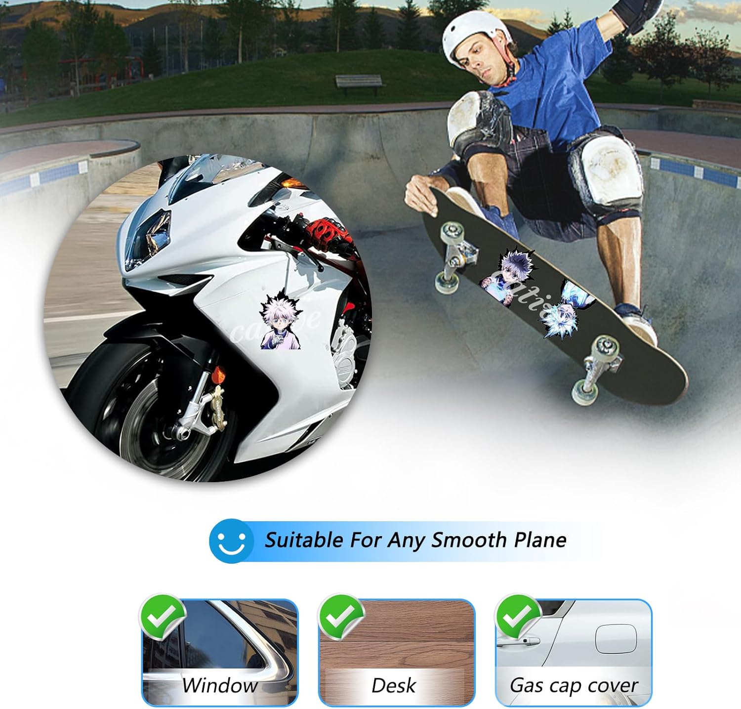 3D Anime Stickers Car Stickers Waterproof Car Decals Japanese Manga Motion Sticker for Automotive Computer Laptop Skateboard Wall Decor Cool Stickers Kids Anime Gifts