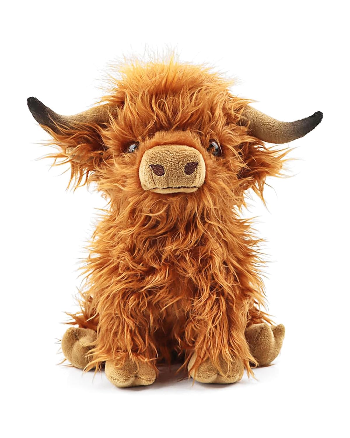 Sylona Highland Cow Teddy, Highland Cow Plush, Fluffy Cuddly Toy, Adorable & Safe Cuddly Toy Gift for Kids, Boys, Girls Birthday Gifts– Perfect Scottish Gifts(Brown)