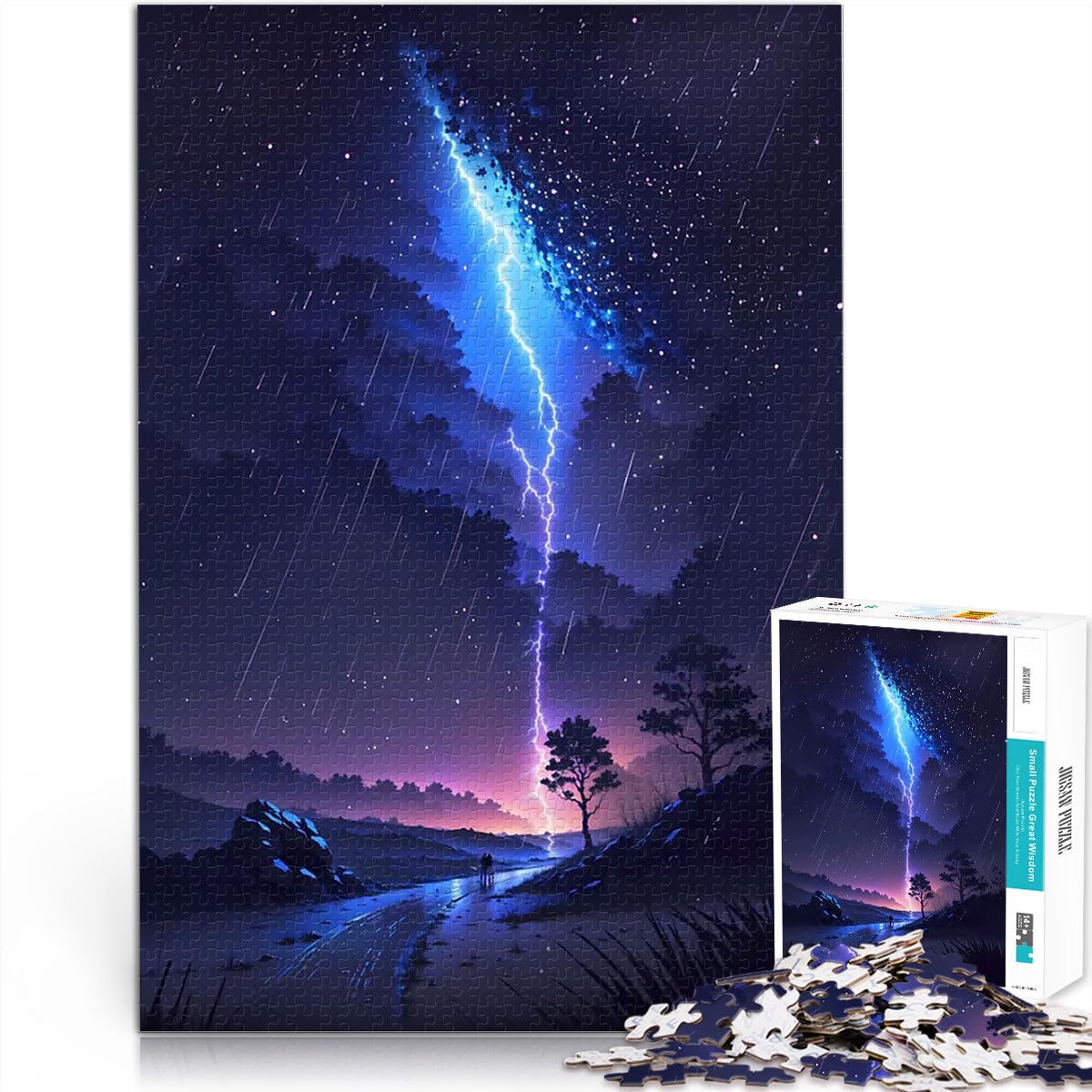 2000 Pieces Jigsaw Puzzles for teenagers Lightning Storm Night Für Familienspaß Künstlersammlung, Bildende Kunst70x100cm — image 1