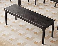 Vista 14 de Banco de comedor, banco de madera de roble macizo, mesa de comedor para interiores, hogar, dormitorio, extremo de cama, restaurante, muebles