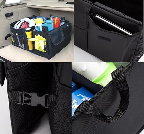 Miniatura 3 de plegable coche tronco Organizador plana resistente plegable almacenamiento de la Carga