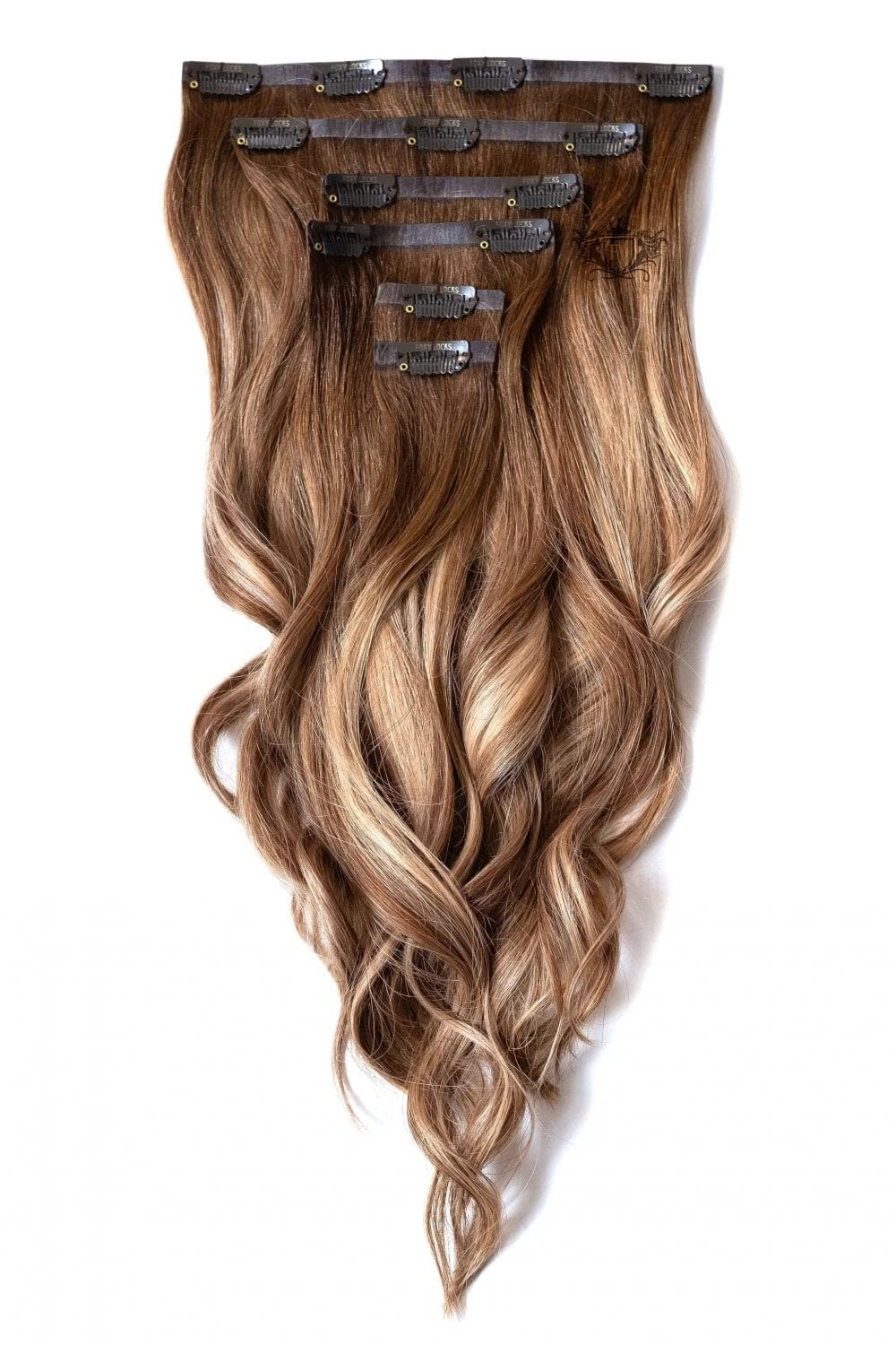 Brondie- Elegant 16" Seamless Clip In Human Hair Extensions 150g ⋮Rooted⋮