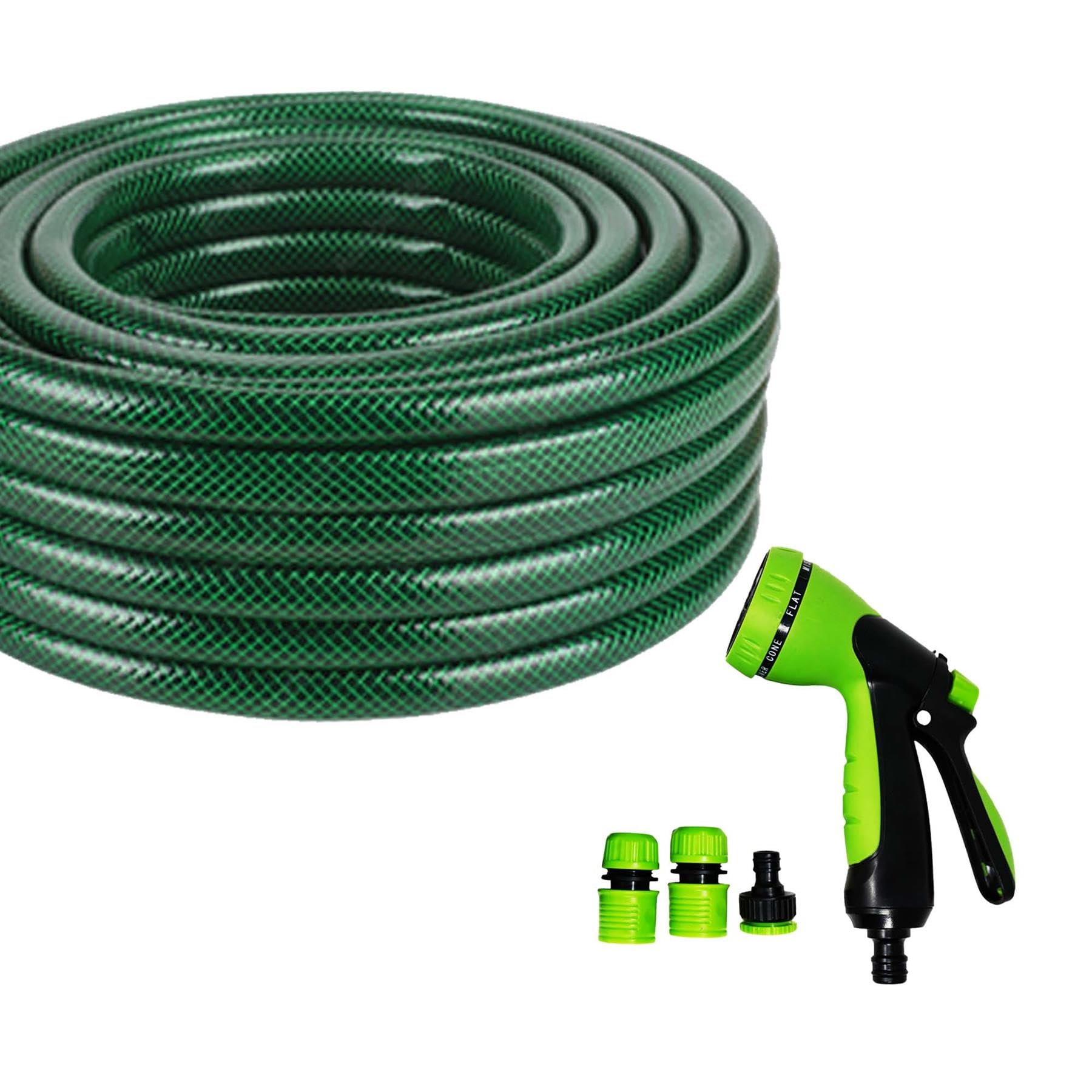 Dapetz® Reinforced Hose Pipe Connectors Set – Anti Kinking Garden Hose, 15M Flexi Hose, Durable Hosepipe for Garden, Magic Hose, Pond Hose, Hose Pipe Connector, Tap Connector & Fittings Kit