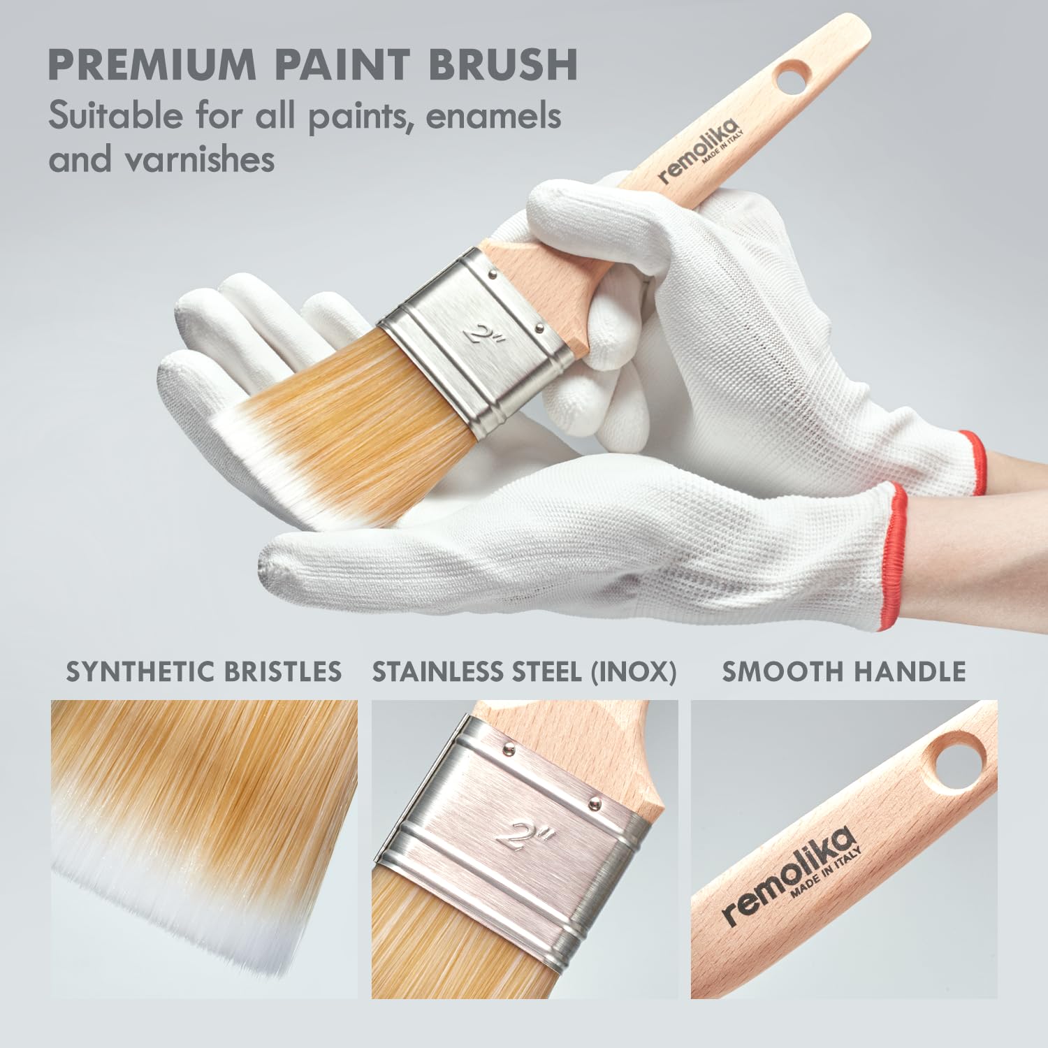 8-teiliges Farbroller-Set – Made in Italy – Premium-Pinsel, Mikrofaser-Rollerabdeckungen, Wandmalerroller, Rollrahmen und Farbwanne, für Profis oder Hausbesitzer