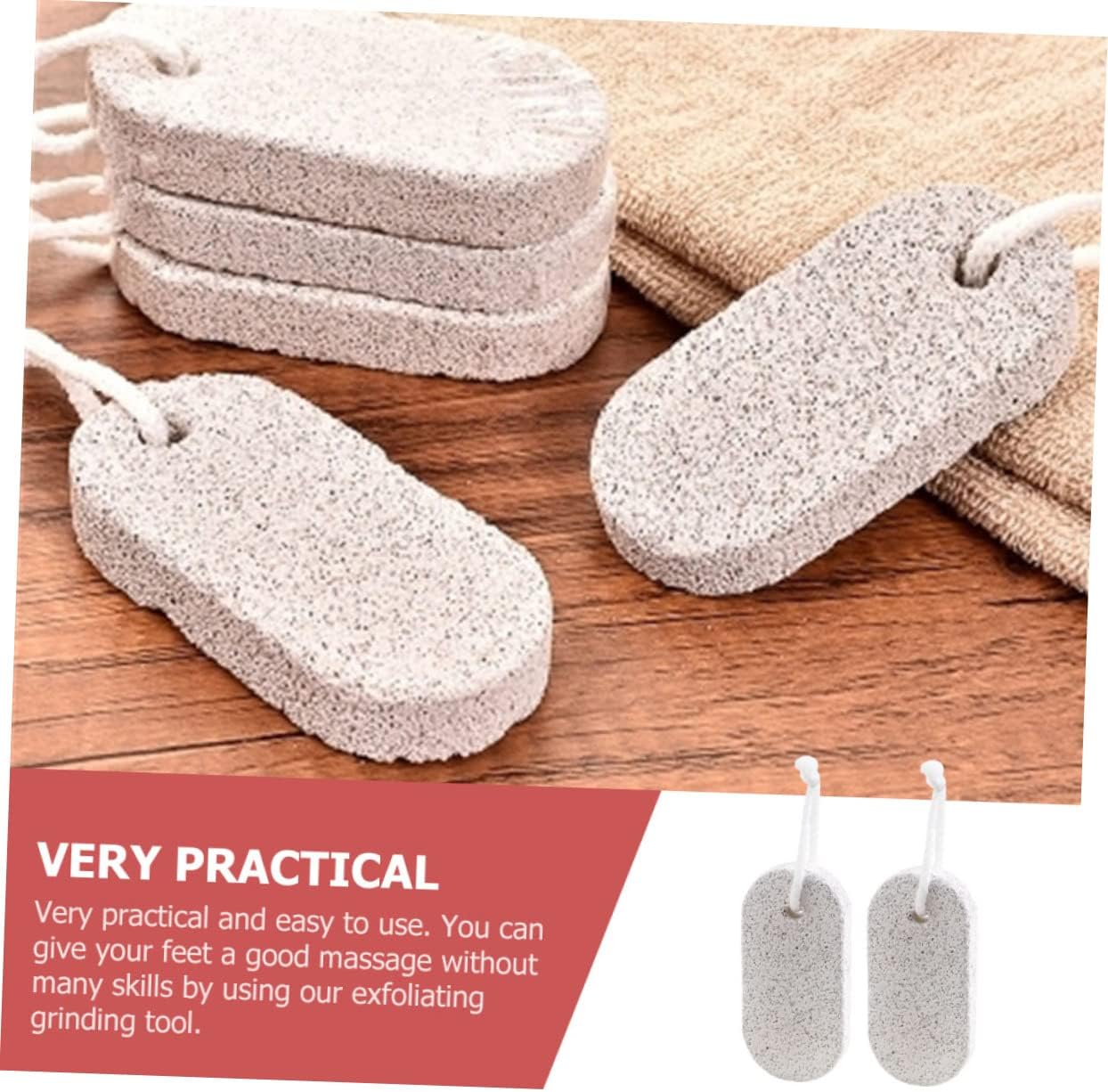 NOLITOY 20pcs Volcanic Stone Foot Scrubber Pumice Stone Callus Remover Pedicure Tool