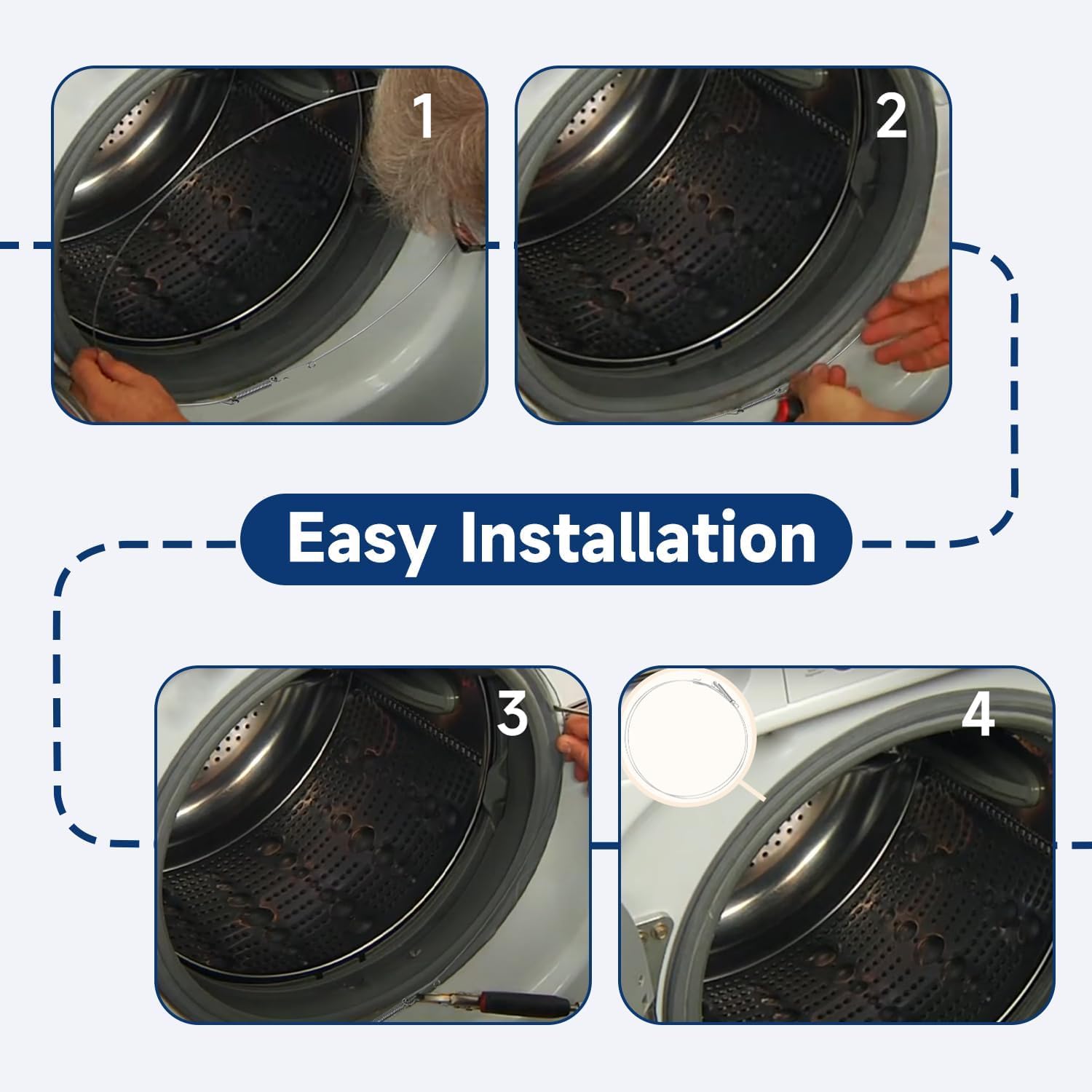 Washer Clamp Assembly Washer Door Boot Spring Clamp Compatible with LG Kenmore Washer Replace#: ACA56078801 ACA56078802 4861EN3004L FIX3530864 EAP3530864 1525271 PS3530864