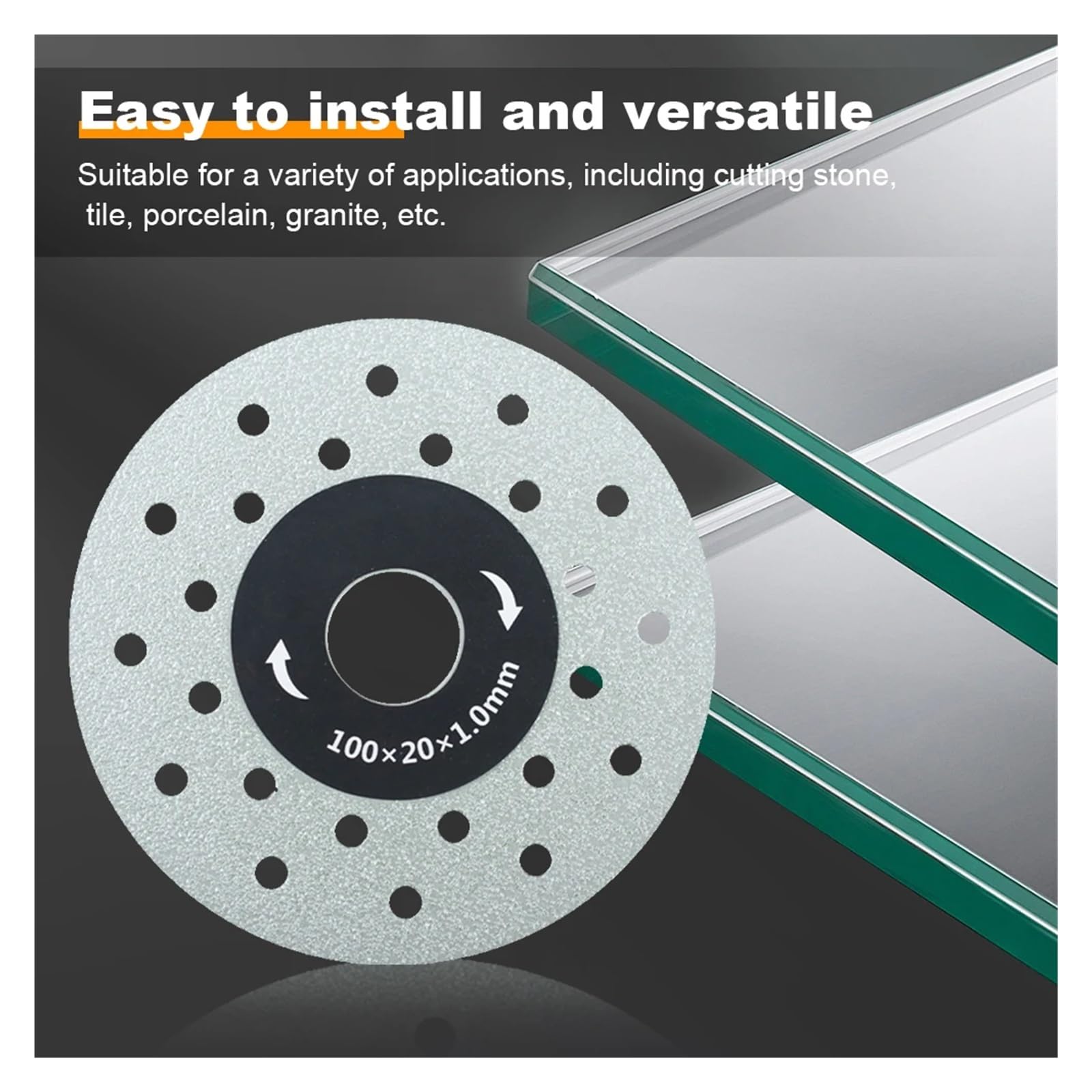 Disco de amolado para losas de roca Discos de corte diamante con múltiples orificios 100x25 mm 4 piezas for piedra porcelana cerámica