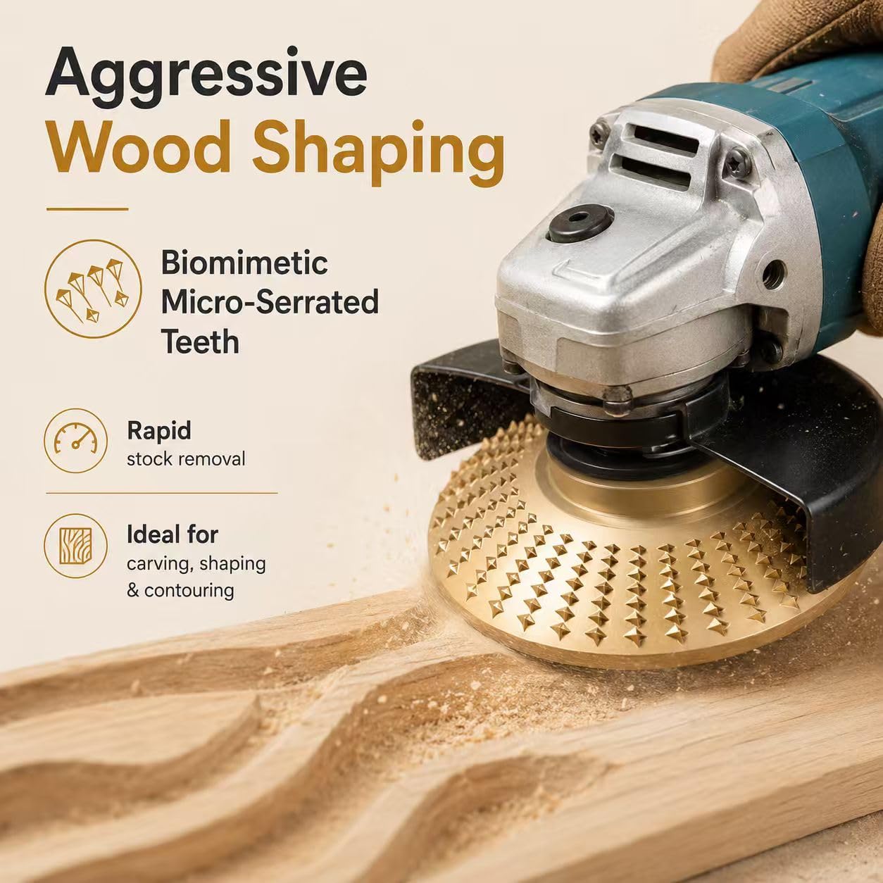 Juego de 5 discos de tallado de madera para amoladora angular de 4 y 4 1/2 con eje de 5/8 pulgadas, disco de corte de amoladora, herramientas de modelado de madera, disco de molienda para cortar