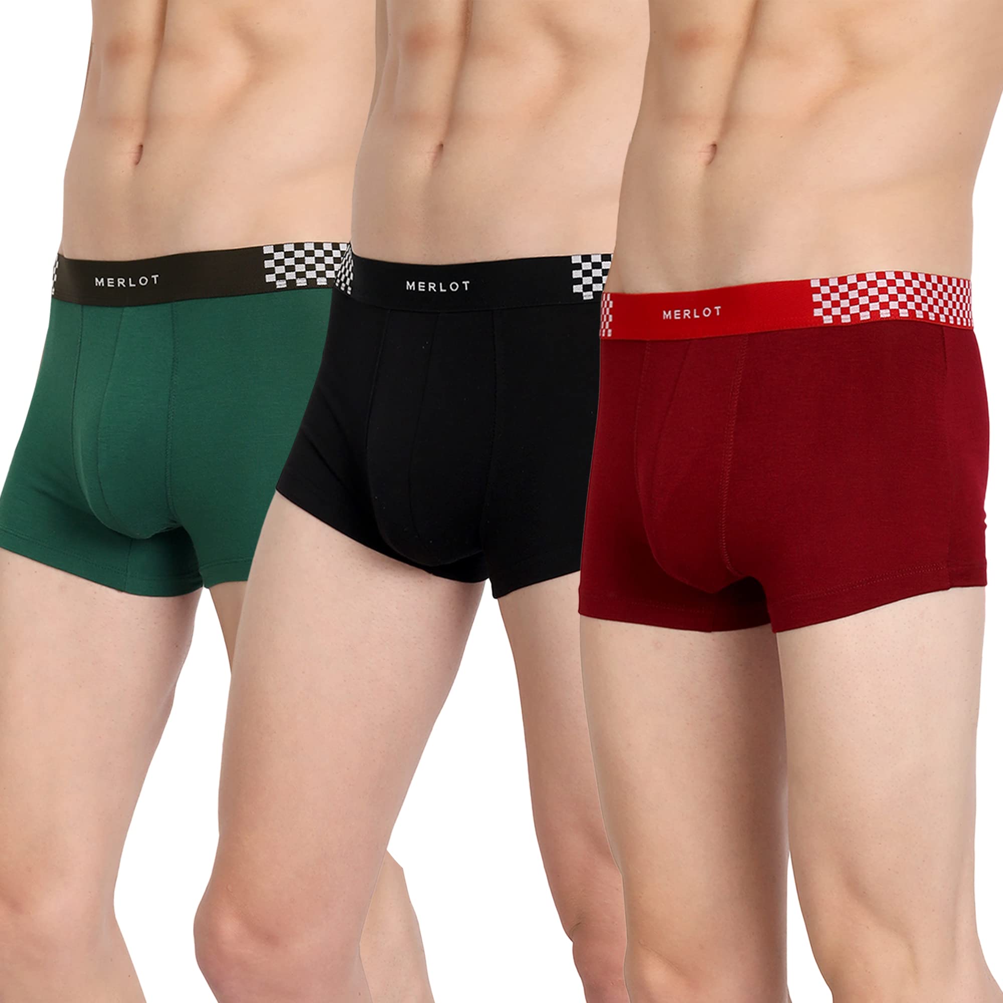 merlot Solid Bamboo Cotton Underwear Trunks for Men | Sweat-Absorbing, Anti-Bacterial, Breathable Fabric | 4-Way Stretch Ultrasoft Waistband for All-Day Comfort-picture-44