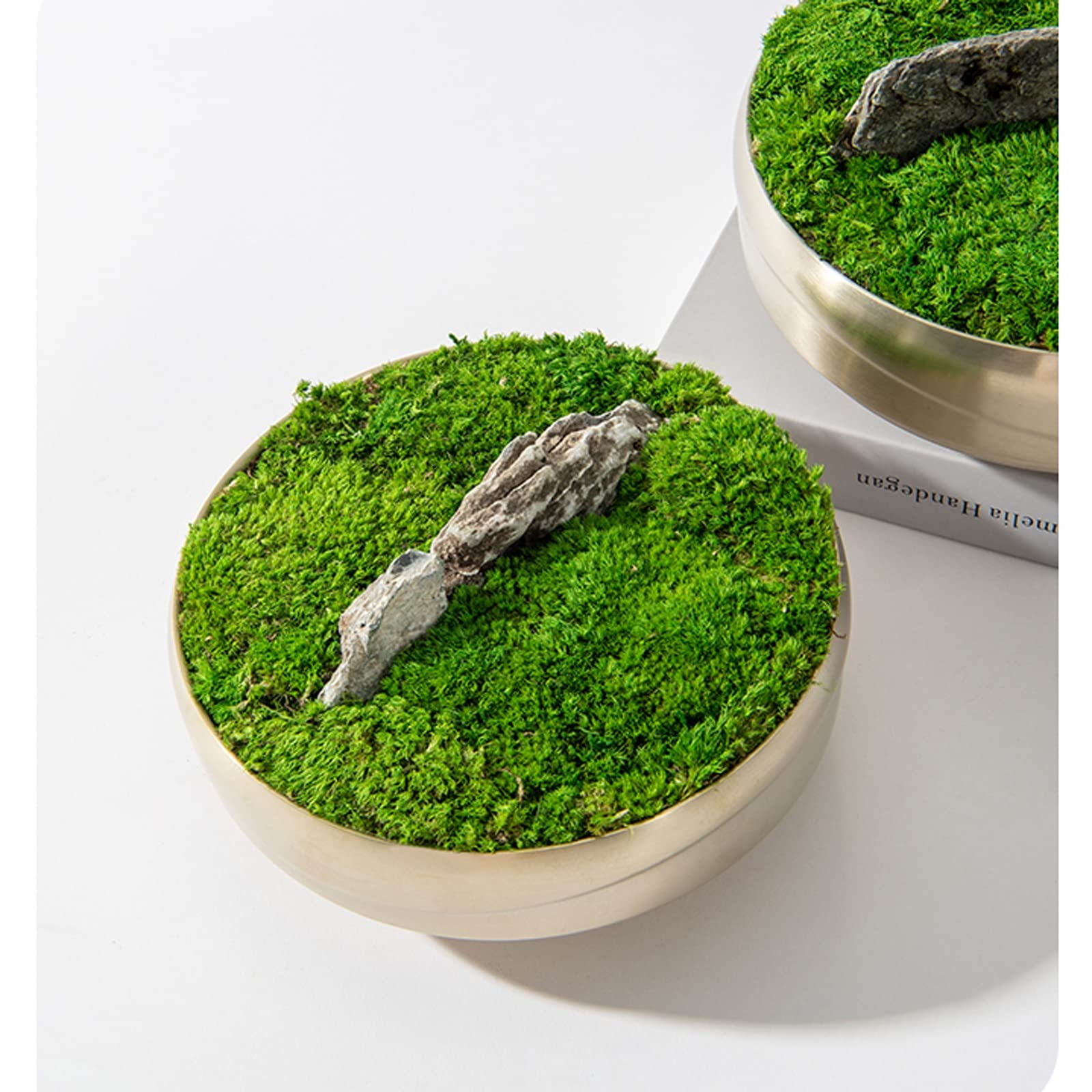 Árbol bonsái Artificial Bonsái Artificial, Musgo Verde Falso, Planta Verde Artificial, bonsái for Mesa de Centro, Adornos de decoración de Escritorio Decoración de Plantas Falsas(L)