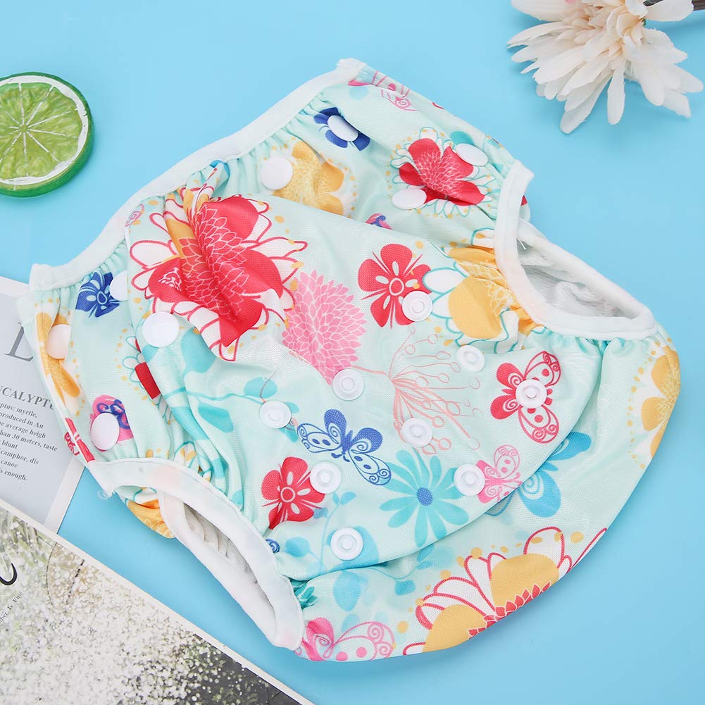 Cartoon Floral Pattern XL Baby Swimming Diaper Waterproof Unisex Diaper (D25)