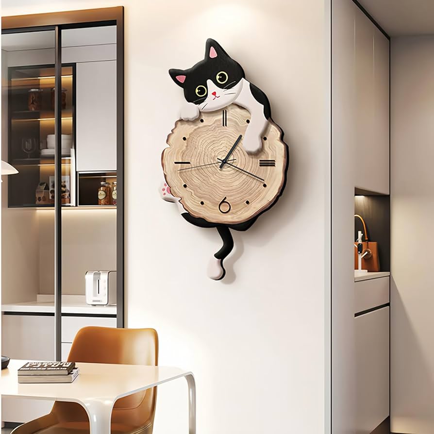 Amazon.co.jp: 猫 時計 振り子時計 おしゃれ 掛け時計 かわいい