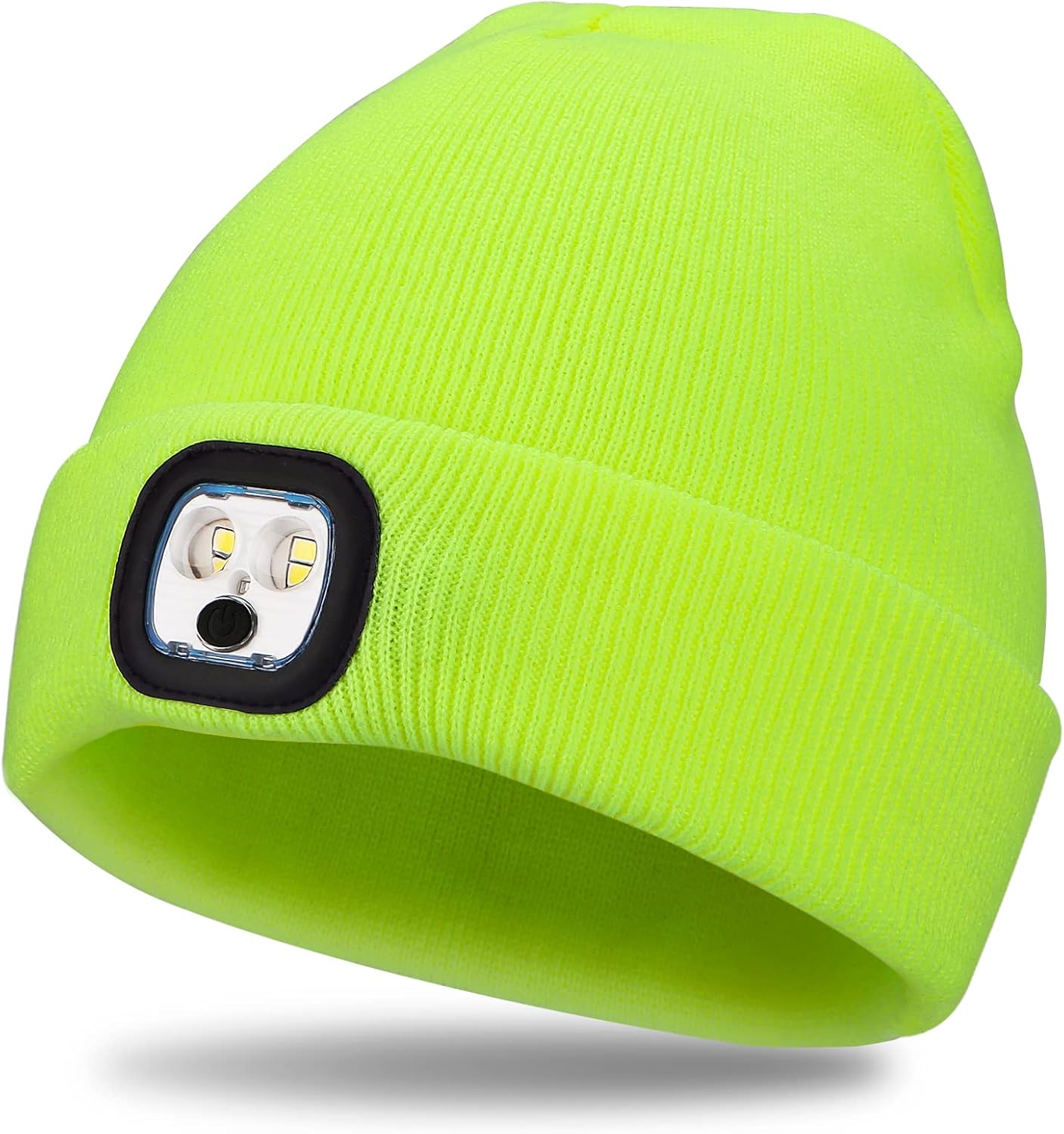 LED Beanie Hat with Light for Men, Stocking Stuffers for Headlamp Cap and Winter Knit, Gift for Dad, Father