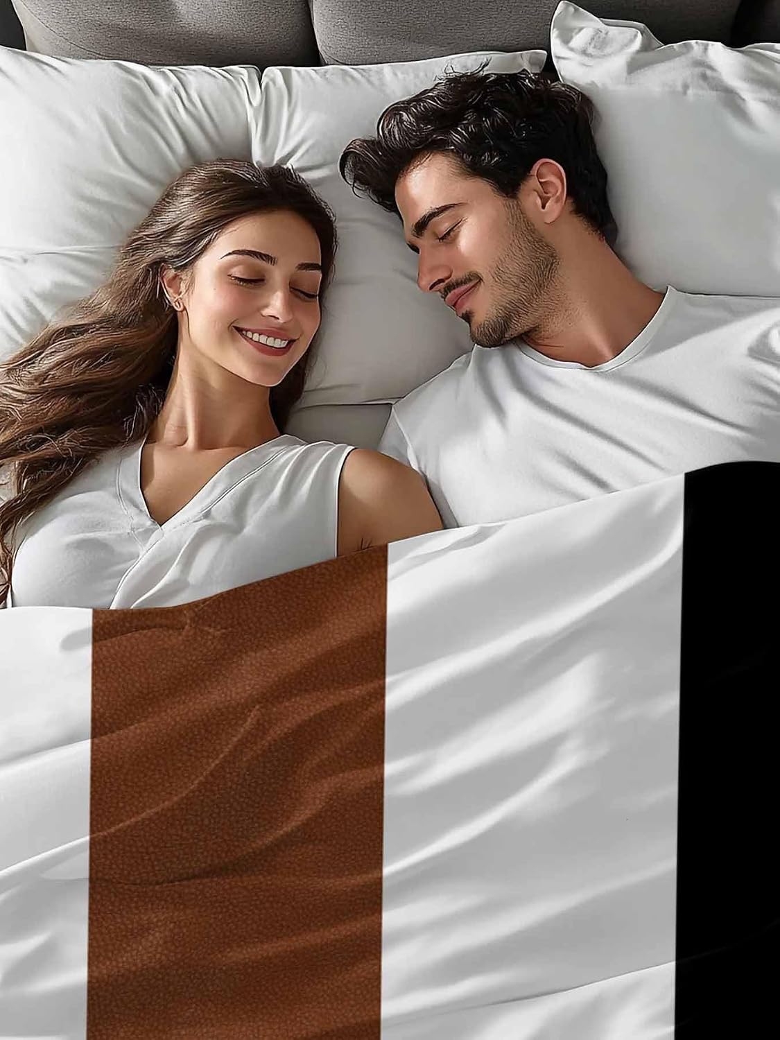 Top Sheet Full Bedding Flat Sheet Only, Retro Rustic Minimalist Stripe Art Microfiber Bed Sheets Soft Breathable Bedding Flat Sheets, Brown Black White Color Block Hotel Luxury Top Sheets