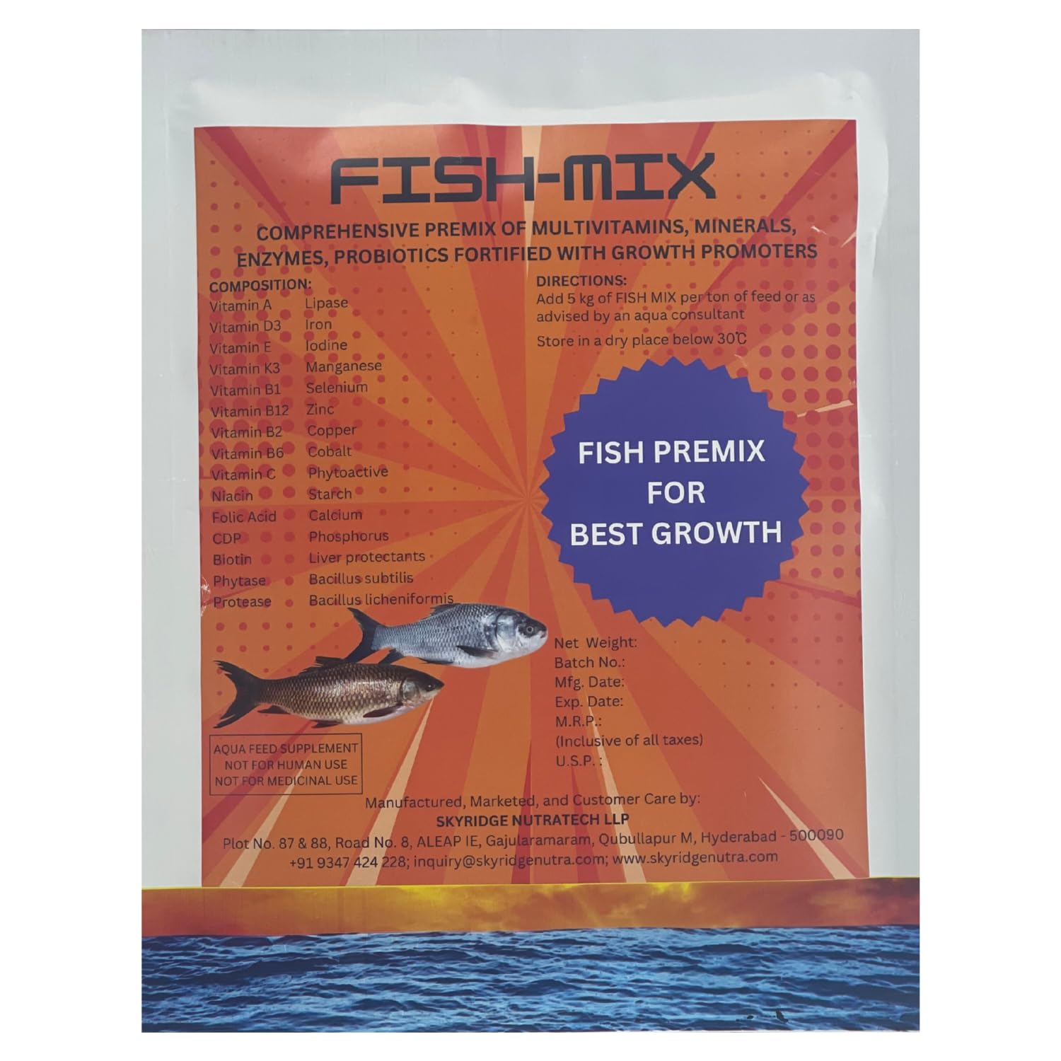 SKYRIDGE Fish Mix Nutritional Premix for Fish - 1 Kg | Made of