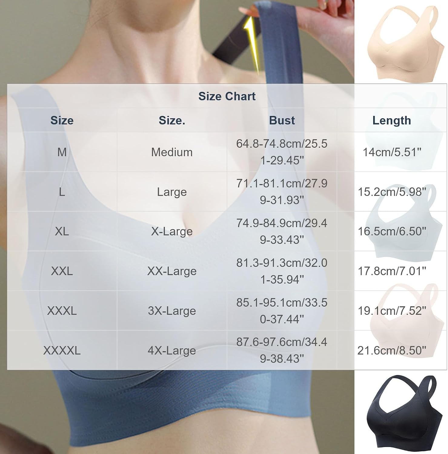 Women V Neck Sports Bra Wirefree Padded Athletic Bralette | Plunge Neckline Design, Thick Supportive Straps, Wide Elastic Underband, Medium Impact, Everyday Loungewear