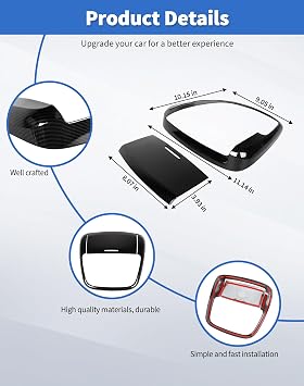 Roof Reading Light Cover Trim Fit for 2011 + Dodge Charger/Durango/Chrysler 300 Interior Accessories Carbon Fiber Reading Lamp Decals Cover Trim Sticker Kit