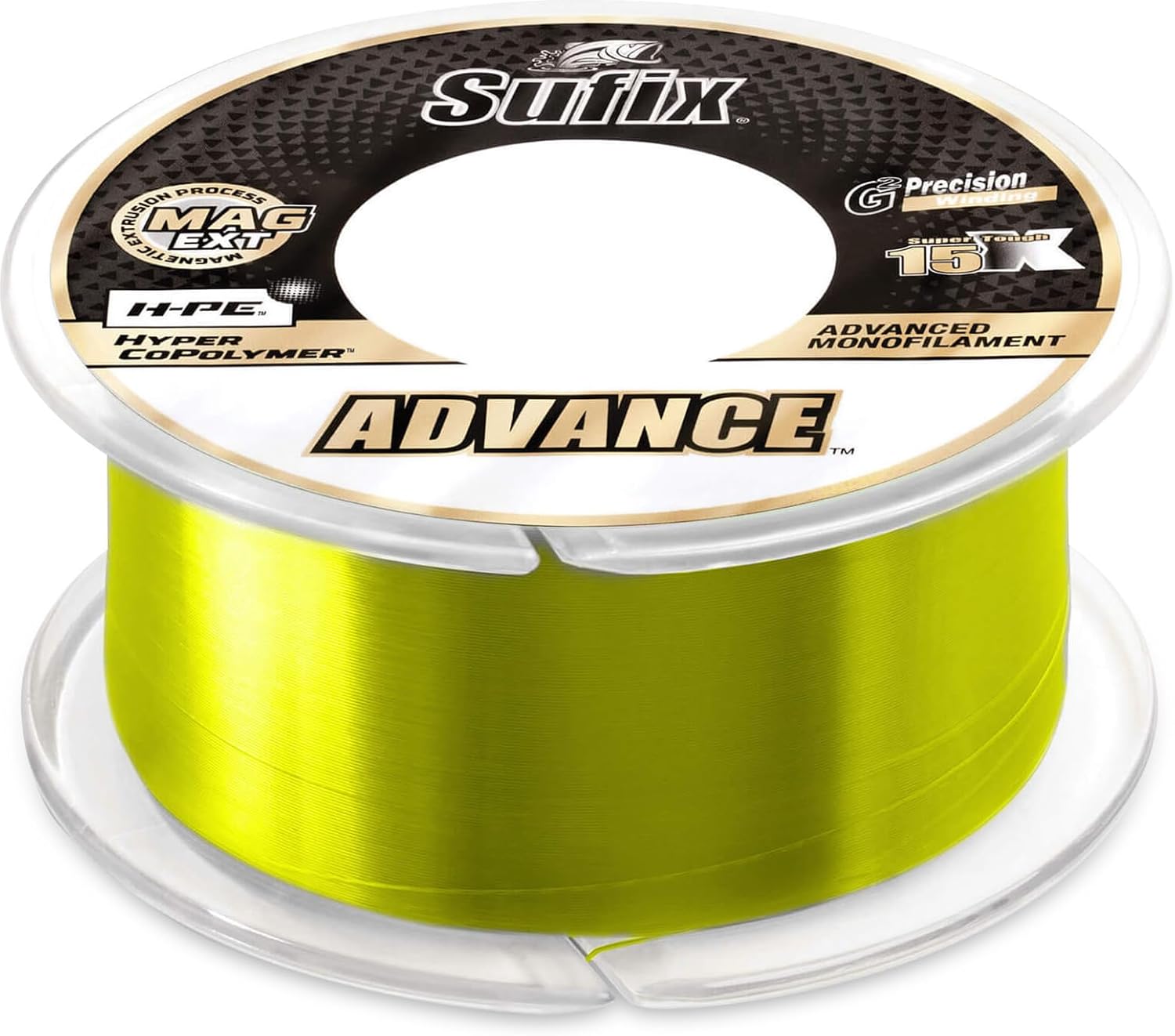 Sufix Advance Monofilament 17 lb Neon Lime - 1200 Yds