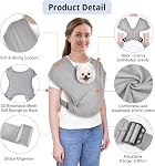 CUBY Swaddle Dog Sling Carrier for Small Dogs, Front Pet Sling Carrie Chest, Hands Free Adjustable Cat Slings Soft Cotton Reducing Pain Puppy Carriers Up to 11lb (Light Grey)