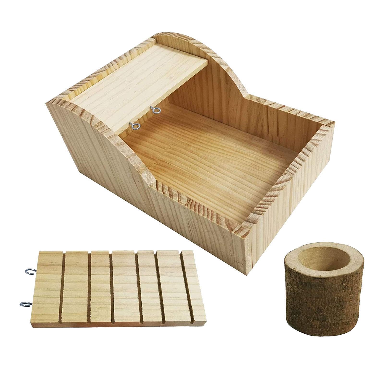Kioalxz Hamster House Hamster House And Out Away Safe Cozy Home For Small Animals Crafted Durable Wood For Lasting Gerbil Cage Accessories Detachable Ladder