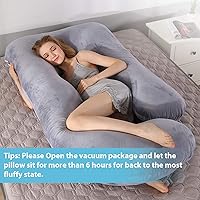 Vista 5 de BATTOP Almohada de embarazo para dormir, almohada de maternidad de cuerpo completo con funda extraíble lavable, soporte para espalda, caderas
